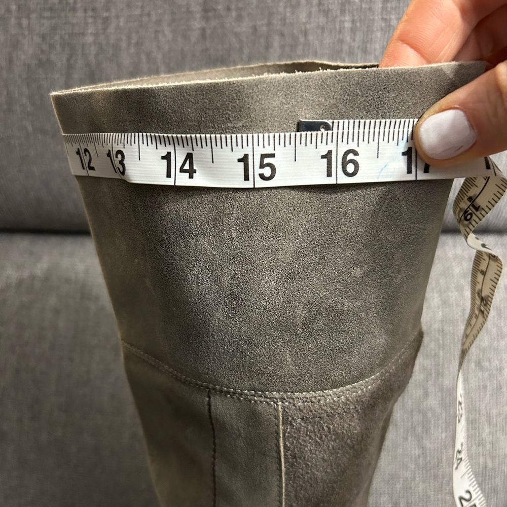 Sorel Addington Distressed Gray Leather Tall Heeled Boots size 9 - Picture 11 of 12